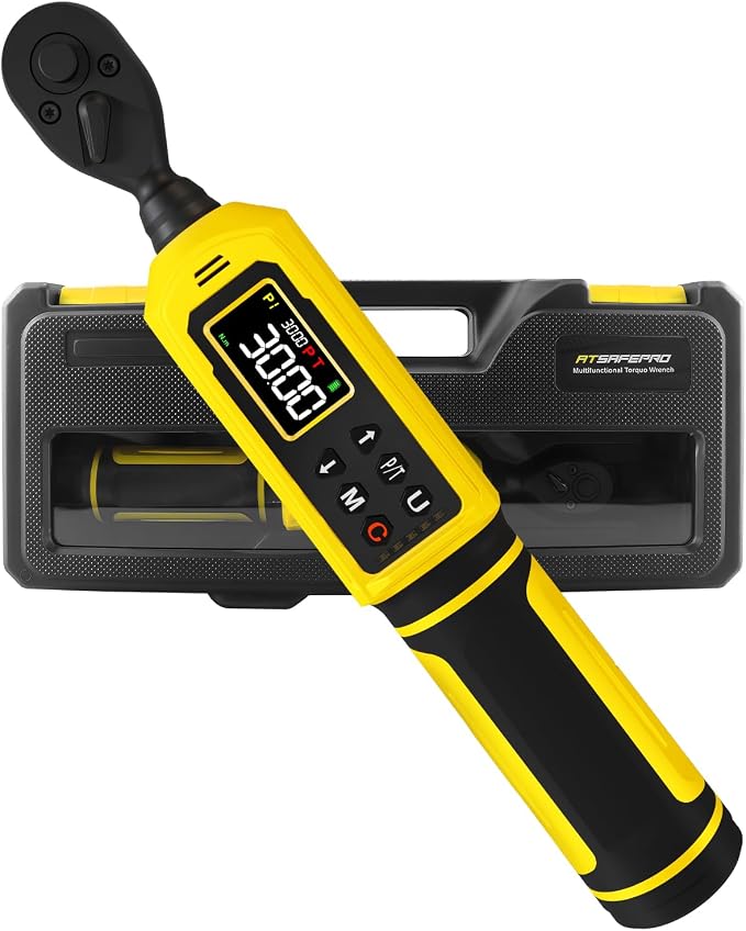 Digital Torque Wrench 1/4 Inch Drive, 4-265.6 in.lbs with Display & 5 Units, ±2% Accuracy, Vibration/Buzzer/LED Alert, Peak/Track Mode, inch Pound Torque Wrench for Bike, Auto, Home Repair