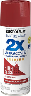 Rust-Oleum 372272- Painter's Touch 2X Ultra Cover Spray Paint, 12 oz, Majestic Red