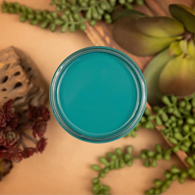 Dixie Belle Silk All-in-One Mineral Paint - Mirage (4oz) - Calm Blue-Green Water Based Built-In Primer + Topcoat for Wood + Metal - Durable Furniture Paint - Low Reflective Finish