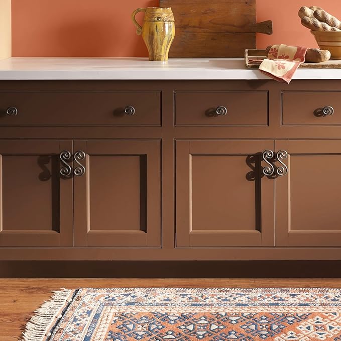 DWIL Matte Finish Furniture Paint - 16 Oz Wood Paint for Cabinets, Doors, Tables, and Dressers Refinishing - Water-Based, Non-Toxic & Odorless, Easy to Apply(Cassiterite Brown)-Without Tools