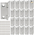 Luomorgo 20 Pack 1.5 Inch Mini Hinges Butt Hinges, Stainless Steel Cabinet Hinges, Small Folding Door Hinge for Wooden Box, Crafts (Silver)