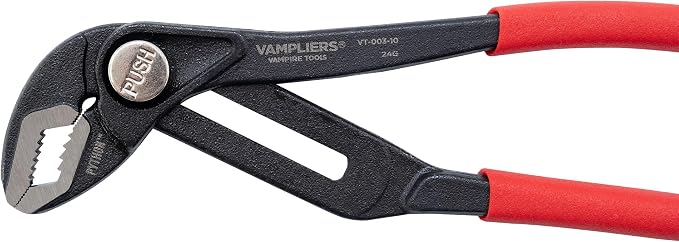 VAMPLIERS 10" PYTHON Stripped Screw Extractor Plumbers Slip Joint Pliers | Removes Stripped or Rusted Screws Ø3-9.5mm, Push-Button Adjust, Holds Round Bars, Square Bars & Sheet Metal