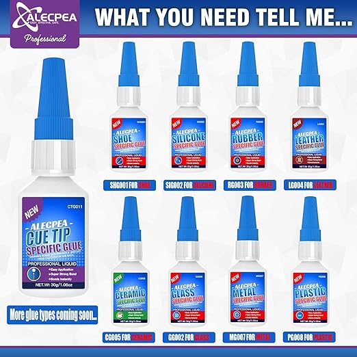 ALECPEA Quick Dry Pool Cue Tip Glue, 20g Glue for Billiard Cue Tip Repair & Maintenance