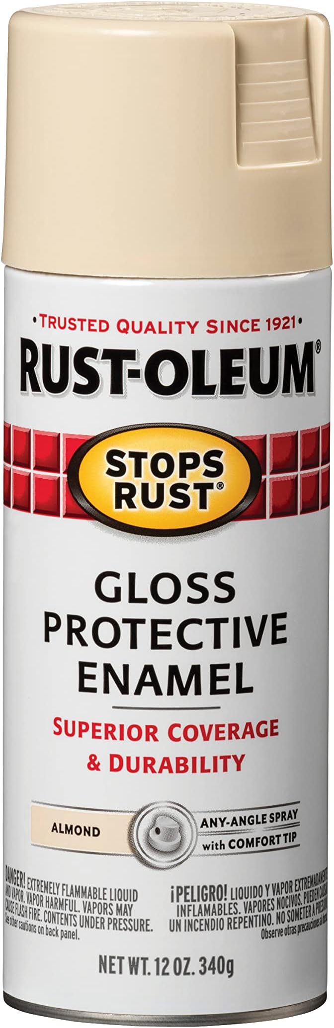 Rust-Oleum 7770830 Stops Rust Spray Paint, 12 oz, Gloss Almond