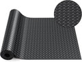 Breling 16 in x 10 ft Rubber Diamond Plate Rolls Garage Floor Mat for Under Car, Heavy Duty Flooring Rug for Trailers Garage, PVC Water/Stain Outside Resistant Parking Rv Tool