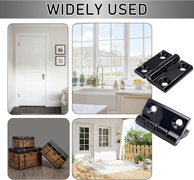 8Pcs Cabinet Hinges, FoyaHome Hinges for Wooden Box, Cupboard, Drawer & Crafts with Mounting Screws, Stainless Steel Butt Hinges for Furniture Doors