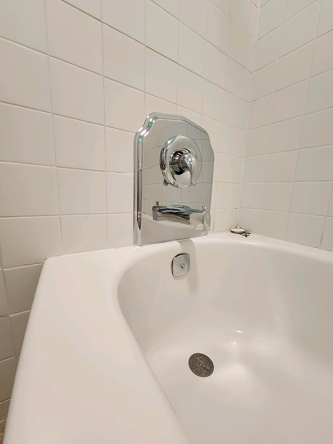 UPDATE PLATE for Single Handle Tub & Shower Valves, Space-Saving, Problem Solved (Chrome)