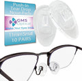 GMS Optical Push in Silicone Nose Pads for Glasses | 11mm Small, 6mm Normal Width | Non Slip Nose Grips, Eyeglass Accessories for Kids & Small Frames, Provides Comfort & Stability (10 Pairs, Clear)