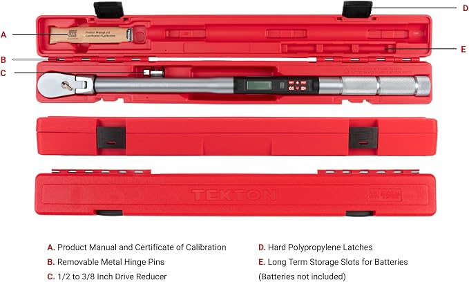 TEKTON 1/2 Inch Drive Electronic Torque Wrench | TRQ82123