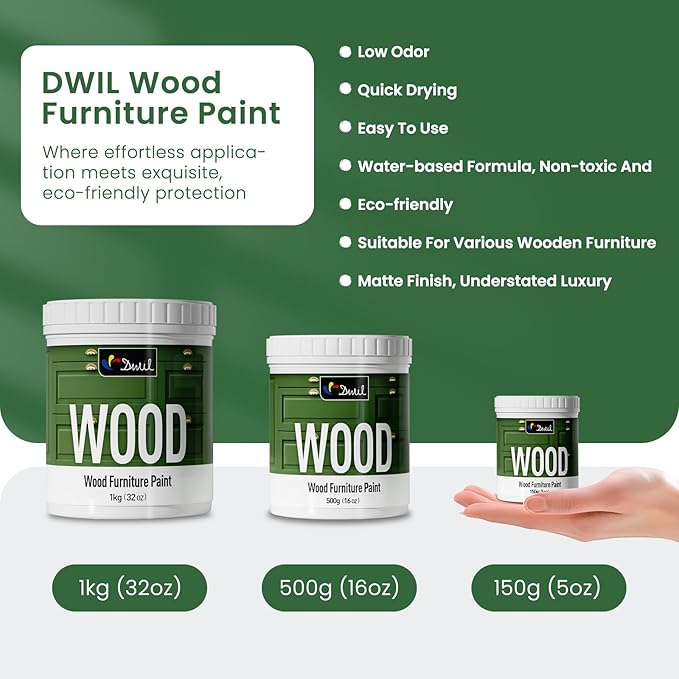 DWIL Matte Finish Furniture Paint - 16 Oz Wood Paint for Cabinets, Doors, Tables, and Dressers Refinishing - Water-Based, Non-Toxic & Odorless, Easy to Apply(Crow Black Blue)-Without Tools