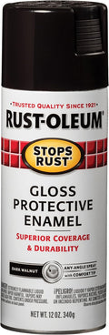 Rust-Oleum 262661 Stops Rust Spray Paint, 12 oz, Gloss Dark Walnut