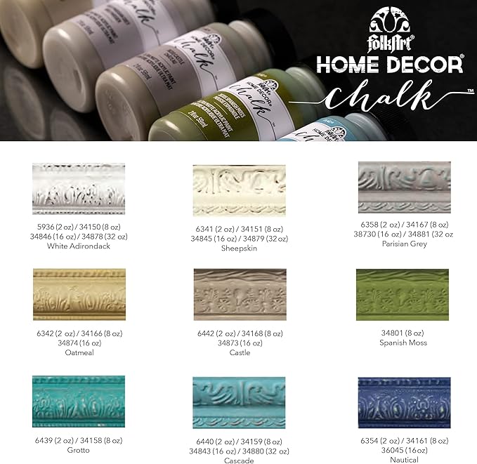 FolkArt Home Décor Chalk Finish Paint Set (2 Ounce), PROMOFAHDC