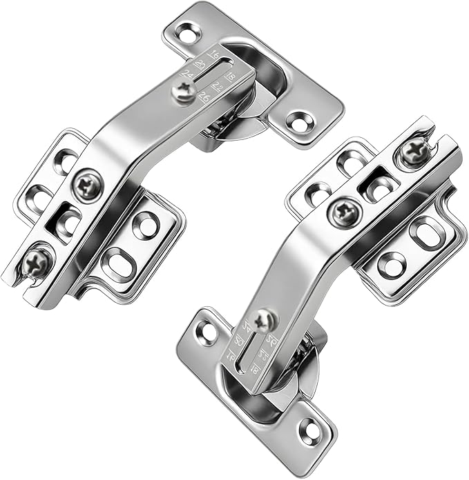 TamBee 135 Degree Cabinet Hinges, Lazy Susan Hinges for Corner Cabinets, Hidden Hinges for Kitchen Folded Doors - 3D Adjustment, Cupboard Hinges Replacement, Brushed Nickel 1 Pair