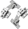 TamBee 135 Degree Cabinet Hinges, Lazy Susan Hinges for Corner Cabinets, Hidden Hinges for Kitchen Folded Doors - 3D Adjustment, Cupboard Hinges Replacement, Brushed Nickel 1 Pair