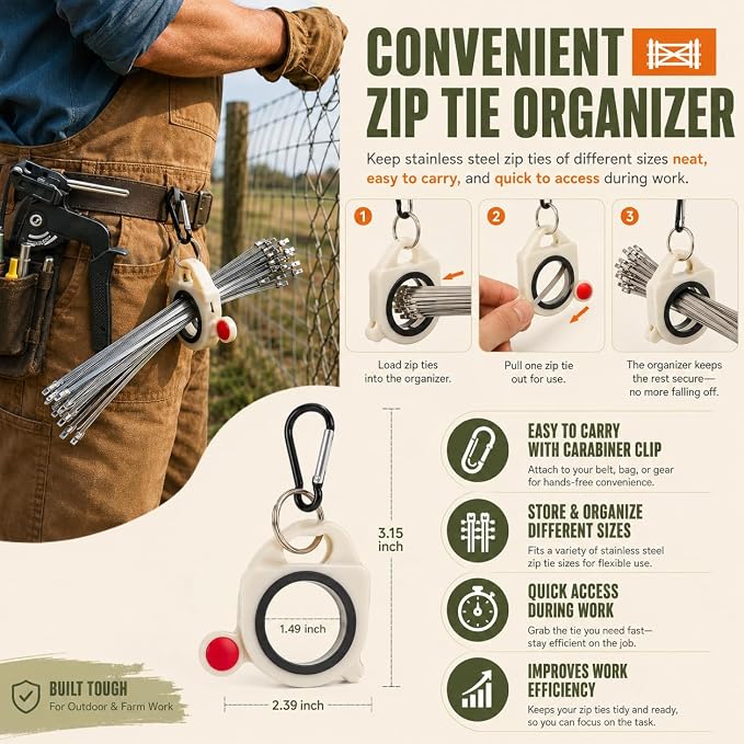 350Pcs Metal Zip Ties Gun Kit, Silver 8/12/16in Stainless Steel Zip Ties, Heavy Duty Cable Tie Fastening Cutting Tool Set with Organizer, Gloves, Storage Bag for Fence, Exhaust Wrap