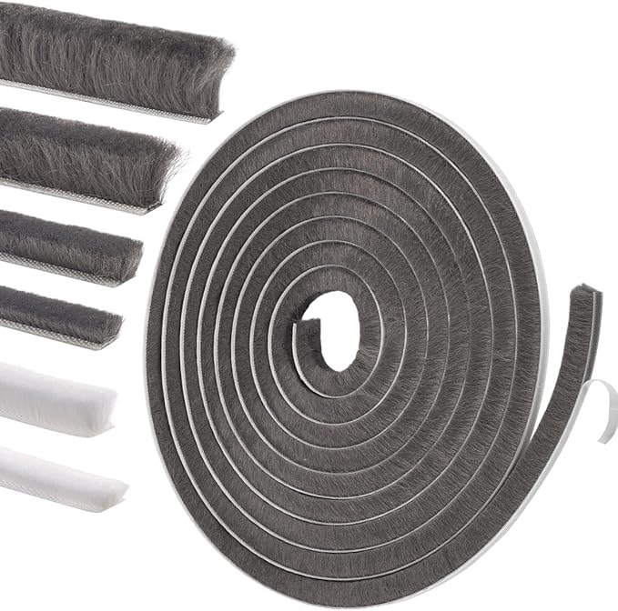 Self-Adhesive Weather Stripping Seal for Doors & Windows – Soundproof Insulation Gap Filler for Sliding, Exterior, Front, and Jamb Frames – 0.6" x 0.35" x 16.5 ft, Gray