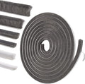 Self-Adhesive Weather Stripping Seal for Doors & Windows – Soundproof Insulation Gap Filler for Sliding, Exterior, Front, and Jamb Frames – 0.6" x 0.35" x 33 ft, Gray