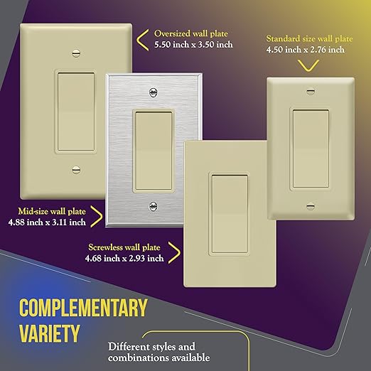 ENERLITES 4-Way Decorator Paddle Rocker Light Switch, Gloss Finish, Clamp Down Wiring, Grounding Screw, Residential Grade, 15A 120V/277V, UL Listed, 94150-I, Ivory