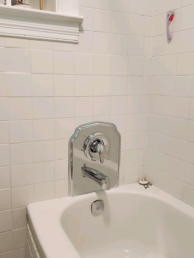 UPDATE PLATE for Single Handle Tub & Shower Valves, Space-Saving, Problem Solved (Chrome)