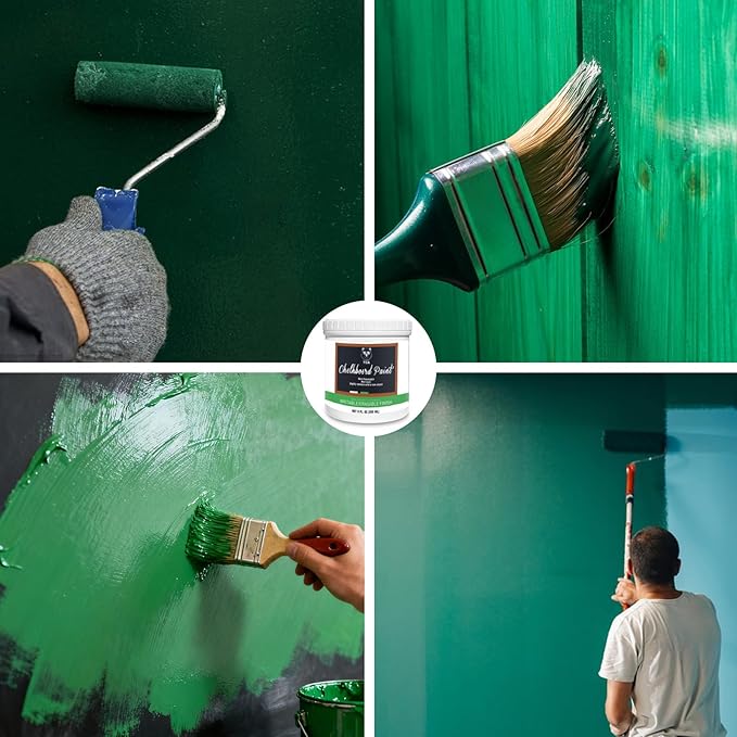 YOA Chalkboard paint, Green Matte, Acrylic Material, Non-toxic, 255g/9oz Cover 35 sp.ft, Suitable for Wood, Metal, Glass, Wall, Gypsum Board, Signs, Frames or any Surface, Interior/Exterior