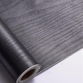 Arthome Peel and Stick Wallpaper - Black Wood Contact - Black Wallpaper - Self-Adhesive & Removable Wall Paper for Countertop Furniture Kitchen, Countertop Contact Paper, Easy to Clean, (23.6"x200")