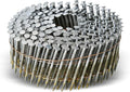waltyotur 1-3/4Inch x 0.092Inch Collated Wire Coil Siding Nails 15-Degree Full Round-Head Ring 3600 Count Hot-Dipped Galvanized for Rough Nailing of Lathing and Sheathing Materials