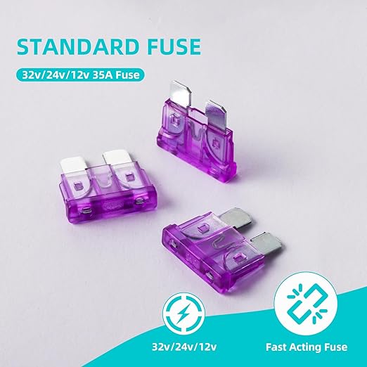 100Pcs Car Fuses 35 Amp, 35A Fuse Stanbdard Blade for Automotive, Truck, Boat, Motorcycle