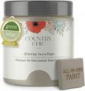 Country Chic All-in-One Chalk Paint for Furniture, Cabinets, Home Decor, Eco-Friendly, Matte Finish, Built-In Primer & Top Coat for Wood, Metal - Pebble Beach (Grey) - Pint 16 oz (475 ml)