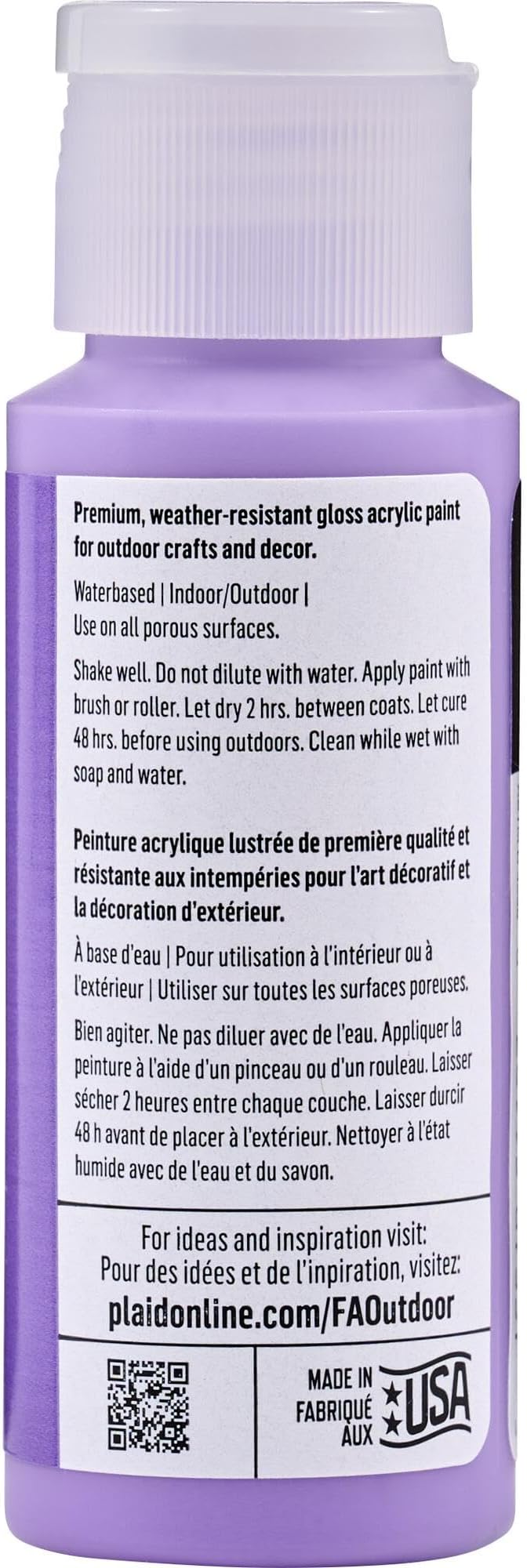 FolkArt Outdoor Acrylic Craft Paint, Gloss Finish, Violet Bloom, 2 fl oz
