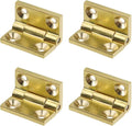 4Pcs Mini Solid Brass Cabinet Drawer Hinges, 90 Degree Small Butt Hinges Connectors for Jewelry Gift Box Wooden Case Delicate Boxes Doll House Model Making Folding Pages (1 Inch)