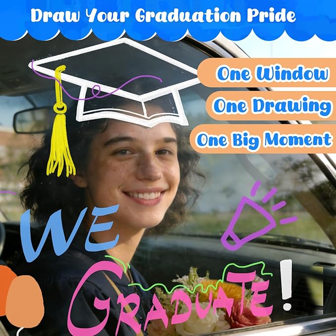 Jumbo Liquid Chalk Markers for Car Window, 12 Colors, Washable, 3 in 1 Nib for Glass, Mirror, Chalkboard, Blackboard, Signs
