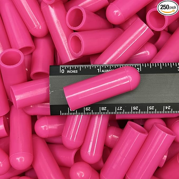 High Temp Masking Supply Silicone Rubber Caps for Parts Up to .500" (1/2 Inch) - Powder Coating, Painting, Automotive, Crafts, DIY - Non-Toxic, Flexible, Reusable SC480 (250 Pack)