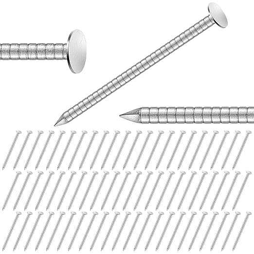Tandefio 2 Pounds Box 1-1/2 Inch Siding Nails 304 Stainless Steel Roofing Nails Flat Head Hardware Nail Shingles Roofing Tile and Slating Nail for Wall, Siding, Hardware, Cedar Wood, Decking