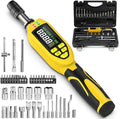 46-Pc Digital Torque Screwdriver, 3.5-70.8 in-lb, ±1% Precision Electronic Torque Screwdriver Set with Buzzer & LED, 1/4" Inch Pound Torque Driver with S2 Bits for Bike Repair & Scope Mounting
