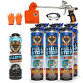 BEEST FullStop Spray Foam Insulation Kit - 120 Board ft/sq.ft. Fire Rated Spray Insulation Foam for Walls & Attics with Thermal & Soundproofing - Includes 6X Cans, 1 Cleaner, Pro X Gun, Safety Gear