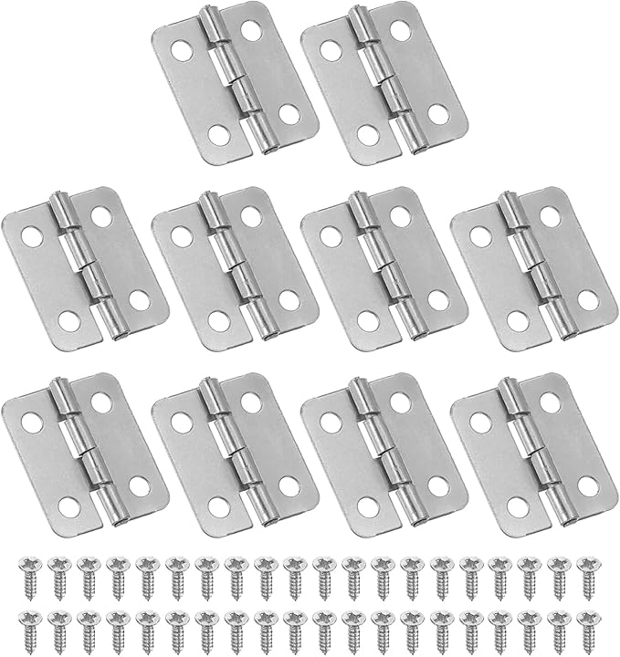 PATIKIL Small Butt Hinges 3/4 Inch, 10 Pack Mini Jewelry Box Hinge with Screw for Jewelry Wooden Boxes Cabinet Drawer Doors Gate, Silver