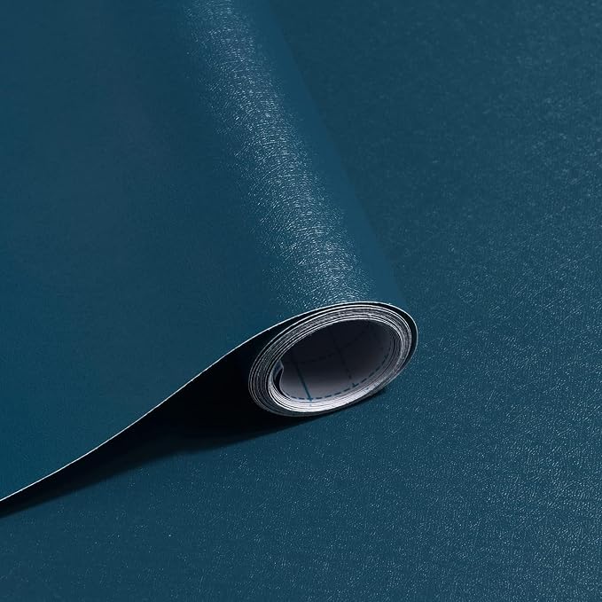 Safiyya 118"x17.7" Dark Blue Peel and Stick Wallpaper Blue Contact Paper Solid Color Removable Self Adhesive Wallpaper Decorative Vinyl Rolls for Wall Furniture