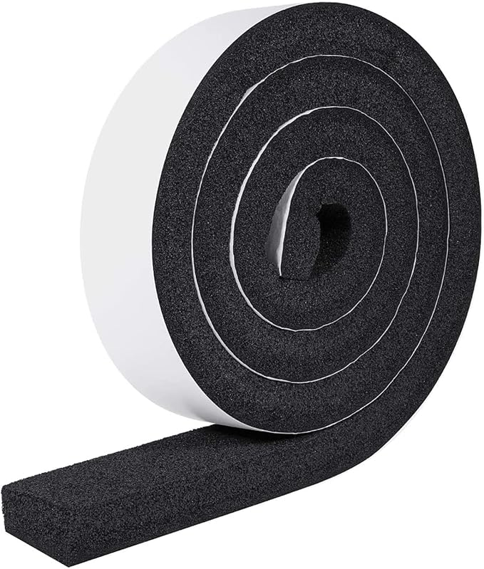 MAGZO Weather Stripping Door Seal 2 Inches W X 1 Inch T, Strong Adhesion and High Resilience Air Conditioner Foam Insulation for Furniture, Total Length 6.5 Feet (1 Roll)