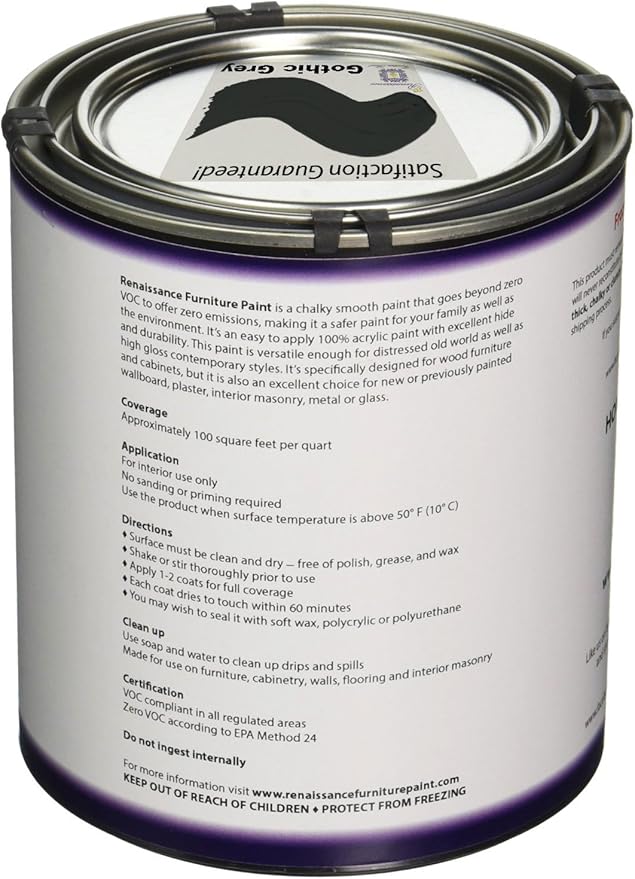 Retique It Chalk Furniture Paint by Renaissance DIY, 16 Fl Oz (Pack of 1), 07 Gothic Grey, 16 Ounce