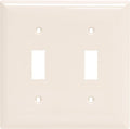Power Gear, Light Almond, Double Toggle Oversized Wall Plate Cover, 2 Gang, Unbreakable Faceplate, x 4.9” , Screws Included, 44757, 1 Pack