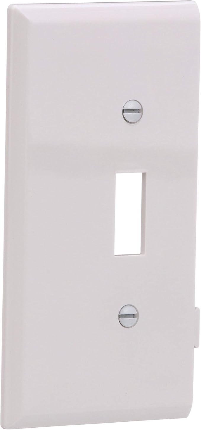 Eaton STE1W Polycarbonate 1-Gang Toggle Sectional Mid Size End Wall Plate, White