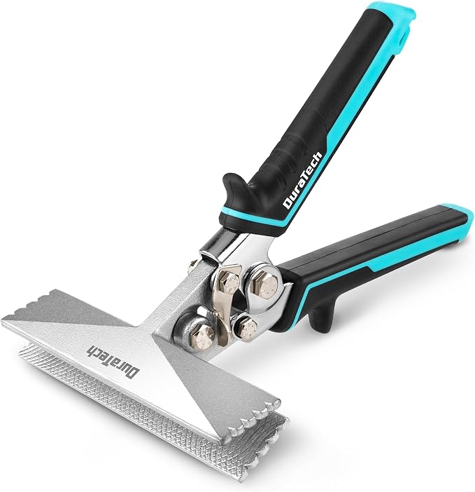 DURATECH 6 Inch Sheet Metal Bender, Hand Seamers Sheet Metal Tools with Ergonomic TPR Handle, Straight Jaw Metal Bending Pliers for Bending, Seaming and Flattening Metal