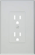 TayMac MW2500W Single-Gang Wallplate Non-Metallic Decorator Cover One Grounded Duplex, White Smooth(Pack of 5)