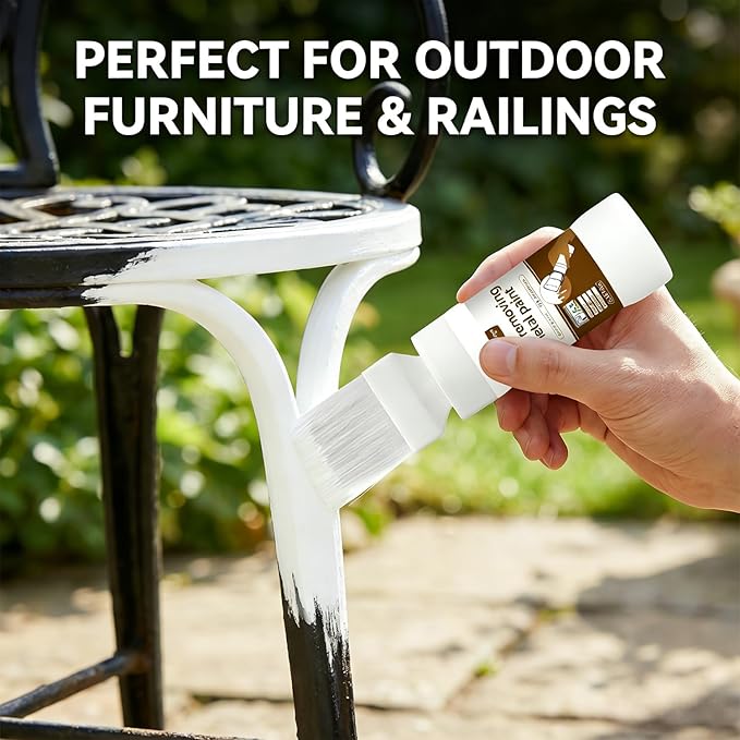 6.35 Fl Oz White 2-in-1 Rust Inhibitor & Touch Up Paint, UV Resistant Coating for Metal & Automotive Chassis