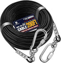 Tie Out Cable for Dogs Up to 300lbs, 200ft Extra Strong 1000lbs Break Strength Tie-Out Tether Trolley Training Lead,Dog Run Cable for Yard Garden Park Camping Outside (Black, 300lbs 200ft)
