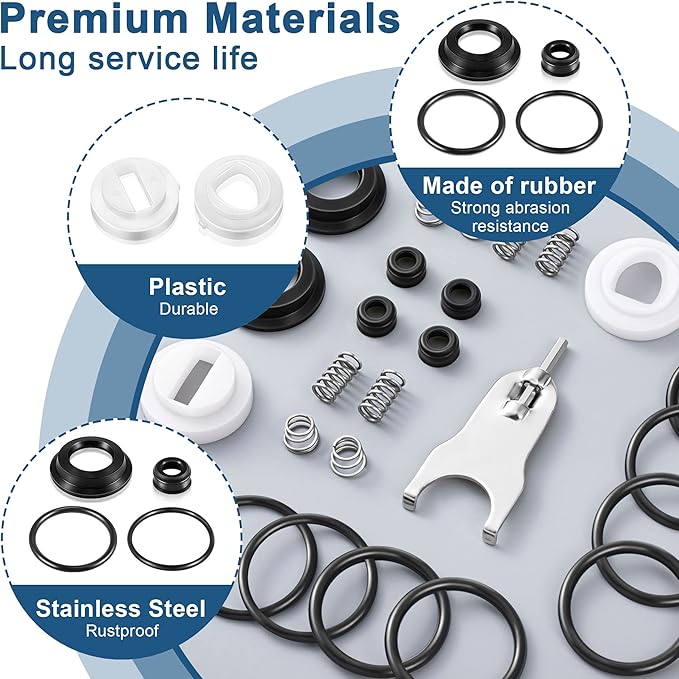 Dreyoo 2 Pack Bathroom Shower Faucet Repair Kit, Compatible with Delta/Peerless #RP3614 and Danco 88103, Compatible with Delta/Peerless Single Handle Faucets, #70 and #212 Ball, Stainless Steel