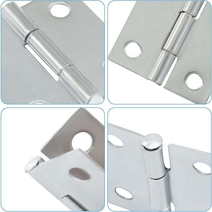 20 Pack Butt Hinges, 1 Inch Stainless Steel Small Hinges with Mounting Screws for Wooden Box, Jewelry Box, Craft DIY, Furniture