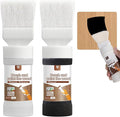 6.35 fl oz Wood Touch-Up Paint for Doors, Cabinets, Furniture & Metal Surfaces | Multi-Surface Scratch Repair | Quick-Drying Formula | Easy Application,White+Black