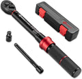 3Pcs 1/4"Drive Torque Wrench Set 20-260In.Lb for Bicycle Motorcycle | Inch Pound Click Bike Torque Wrench(2.3-29.4Nm),72T Dual Direction 3% Precision,Small Torque for Car,Lug Nut,Gunsmithing DIY
