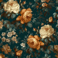 Fvlow Dark Green Glowing Floral Peel and Stick Wallpaper 17.4" x 788" | Renter Friendly, Removable & Waterproof, Vinyl Easy Install for Bedrooms, Bathrooms, Kitchens, Cabinets and Home Decor